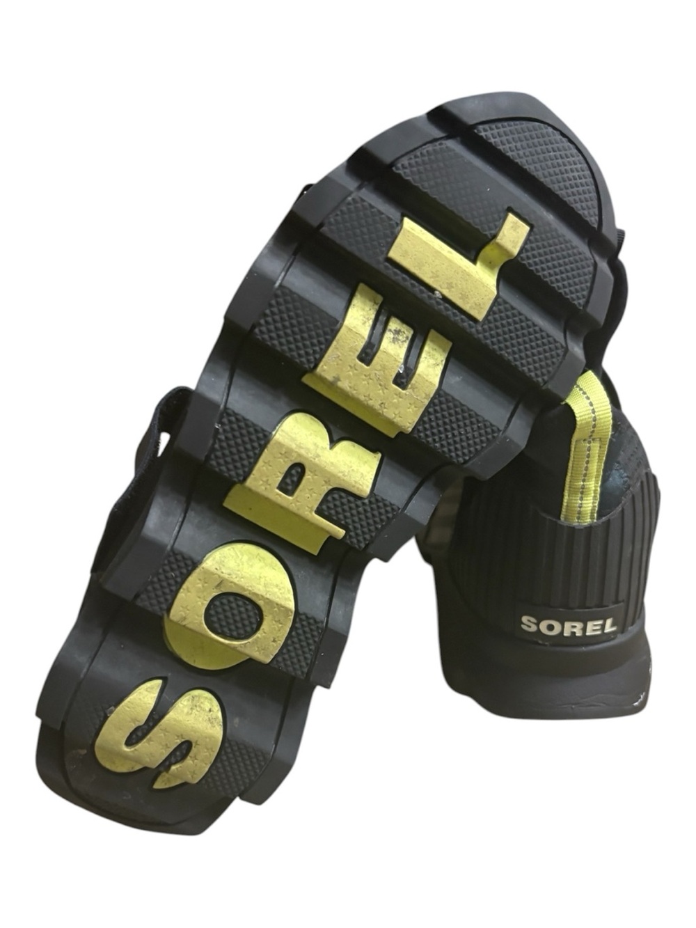 SOREL Kinetic Sneak Slip-On Sneakers with Strap Detail in Black/Yellow Size 7 - Picture 7 of 9